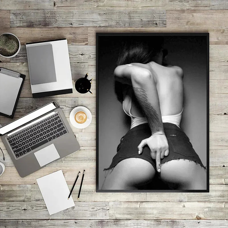 Modern Black Sexy Woman Canvas Painting Poster And Print Wall Art HD Pictures For Living Room Home Office Decor Frameless Gifts