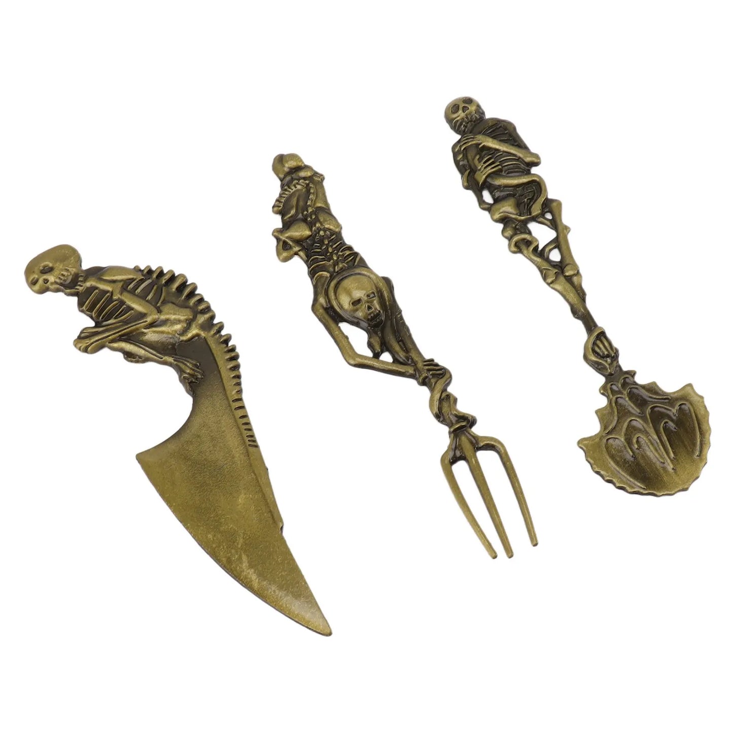 3pcs Halloween Gift Skull Fork/Spoon/Knife Tableware Personality Cutlery Sets Dining Forks Bento Accessories Kitchen Tools