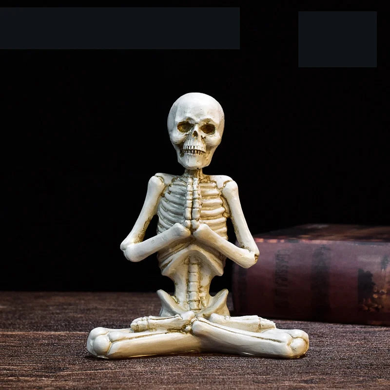 Yoga Skull Figure Decoration Halloween Decoration Commemorative Gift Holiday Atmosphere Resin Ornaments Crafts Home Decoration