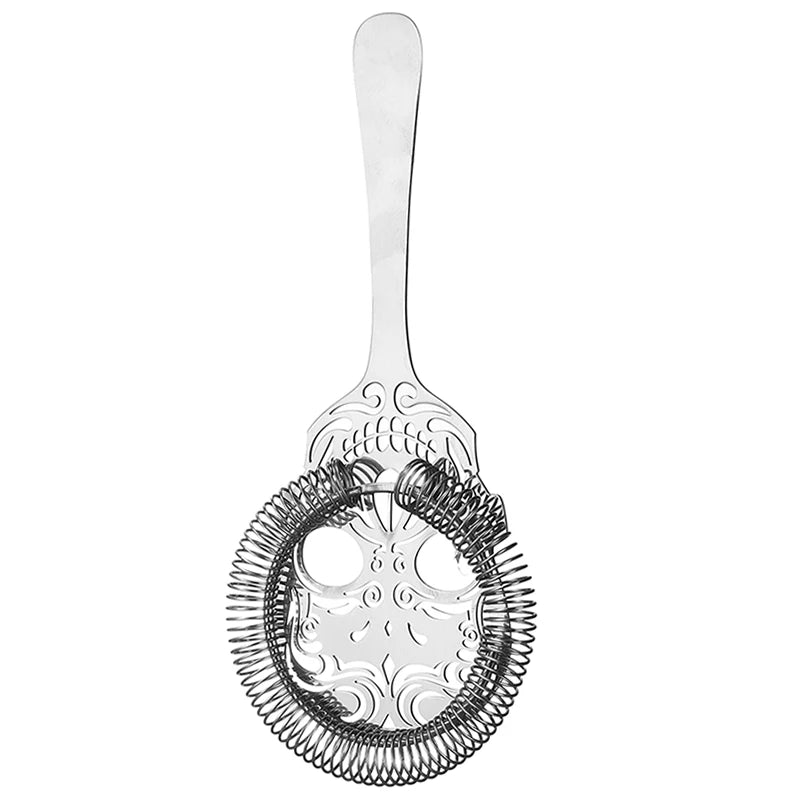 Cocktail Strainer Hawthorne Strainer with Skull Pattern Stainless Steel