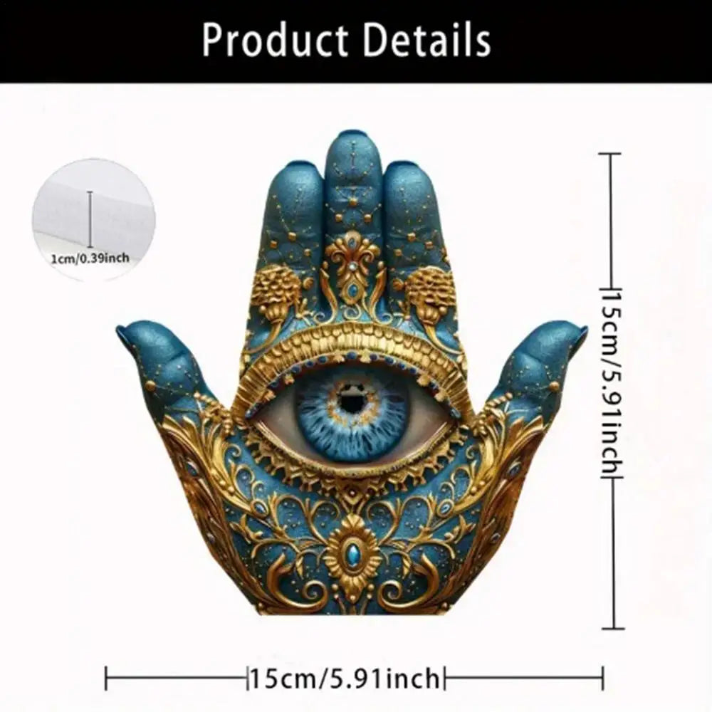 Evil Eye Hand Decor Palm Sculpture Evil Eye Hands Decorative Sculpture Home Decor Statue Figurine Ornament for Bookshelf Desk