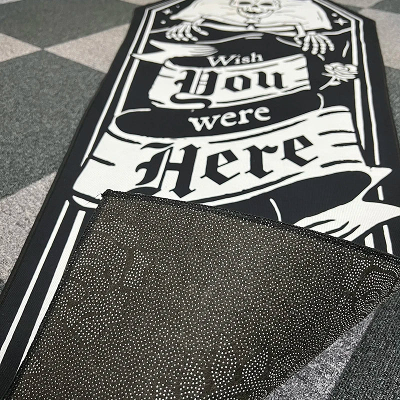 Gothic Demon Carpet Skulls Cross Floor Non-Slip Punk Area Rug Home Bathroom Bedroom Mat Decoration for Killstar Halloween