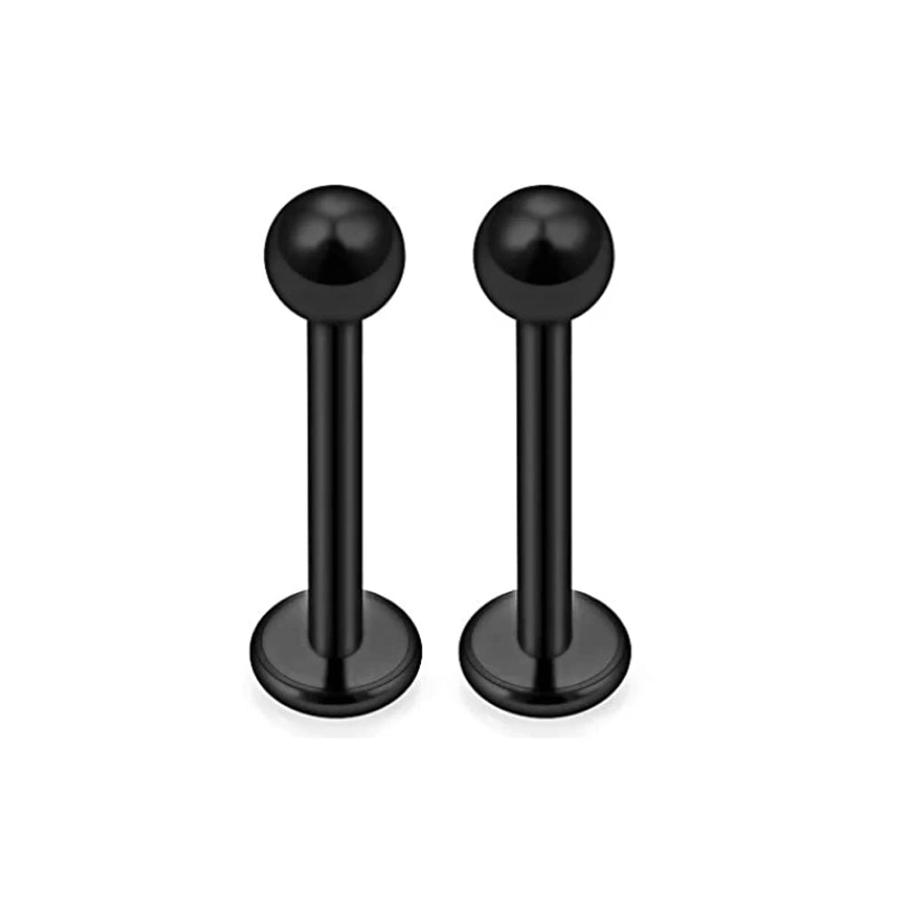 1-16pcs 16G Stainless Steel Lip Rings Studs Medusa Labret Monroe Tragus Helix Cartilage Forward Earrings Piercing Jewelry Black