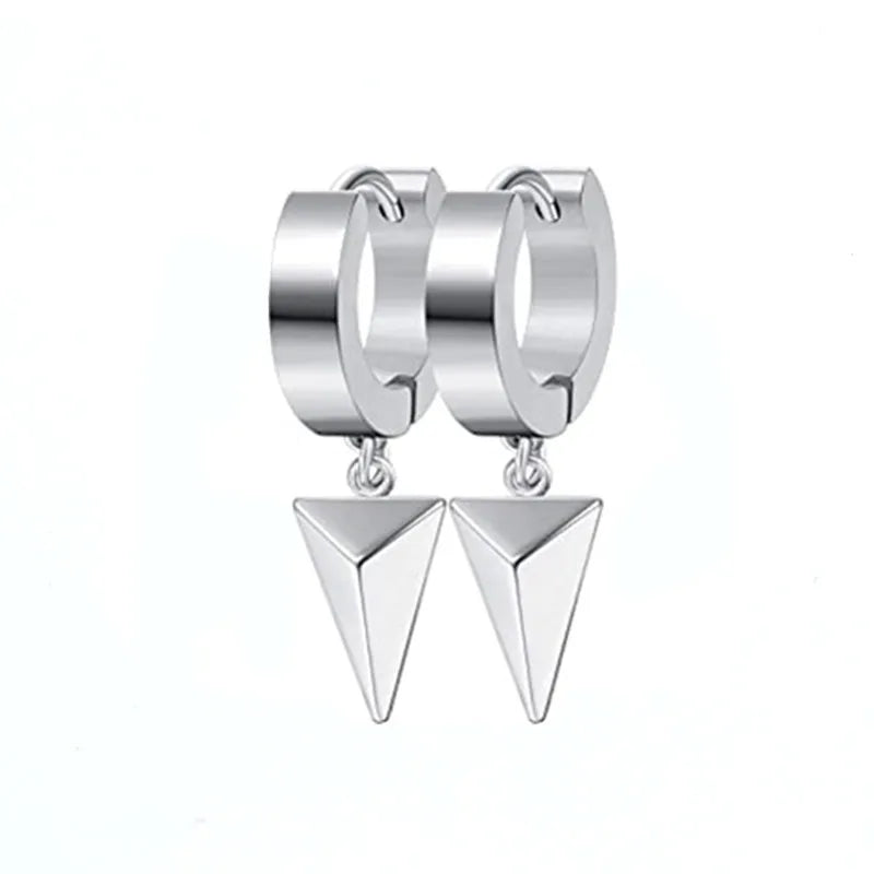 2pc Stainless Steel Cross Hoop Earrings for Men and Women Punk Black Cartilage Earrings Round Street Hip Hop Rock Jewelry Gifts
