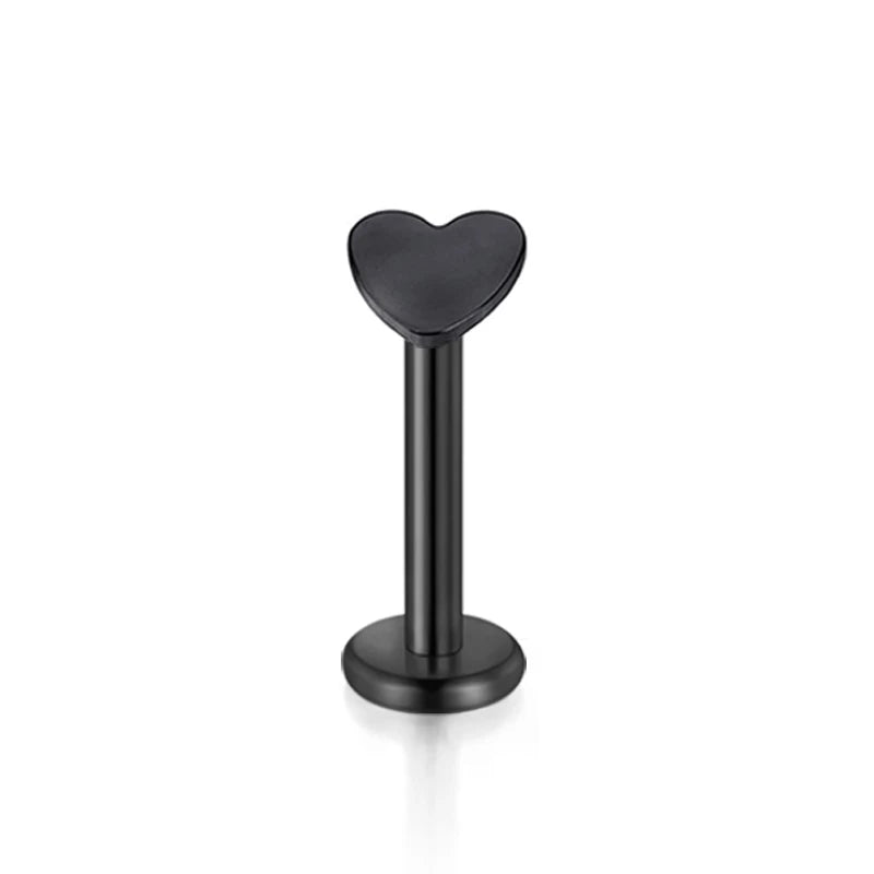 1-16pcs 16G Stainless Steel Lip Rings Studs Medusa Labret Monroe Tragus Helix Cartilage Forward Earrings Piercing Jewelry Black