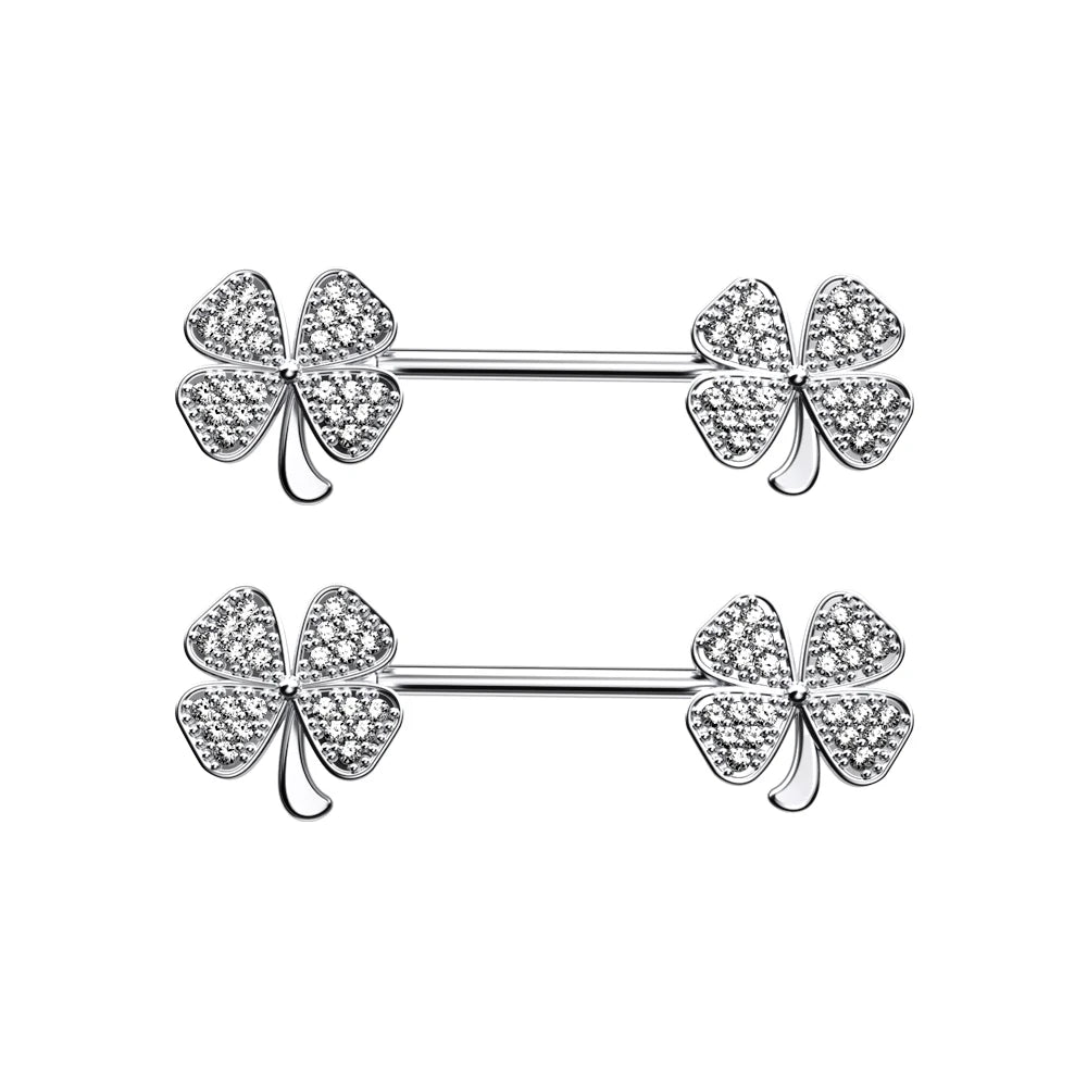 2pcs 316L Steel Maple Leaf Nipple Rings Barbell Butterfly Wing Shield Piercing for Women Girls Sexy Nipple Piercing Body Jewelry
