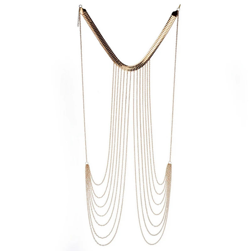 Hot Sexy Body Chain Necklaces Tassel Alloy Long Necklace Female Fashion Jewelry