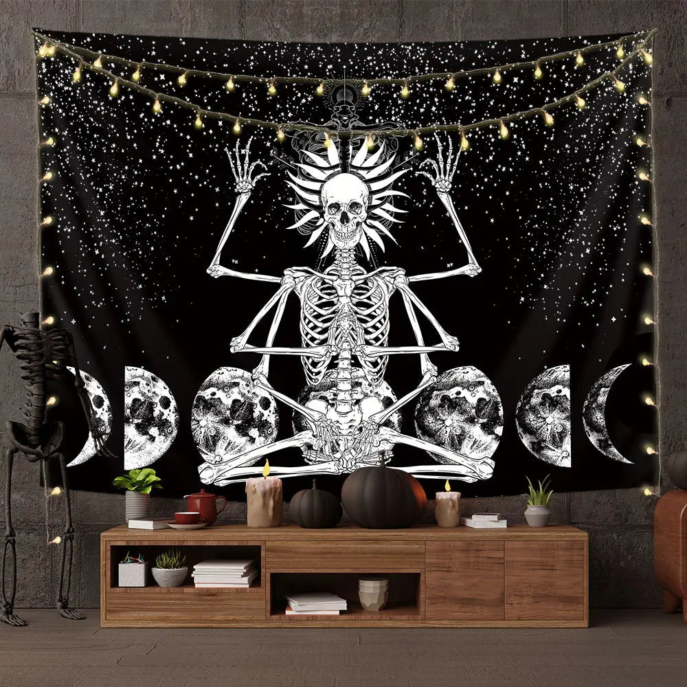 Home Decoration Skull Art Tapestry Wall Hanging Psychedelic Art Tapestry Suitable for Bedroom Living Room Decoration 230x180cm