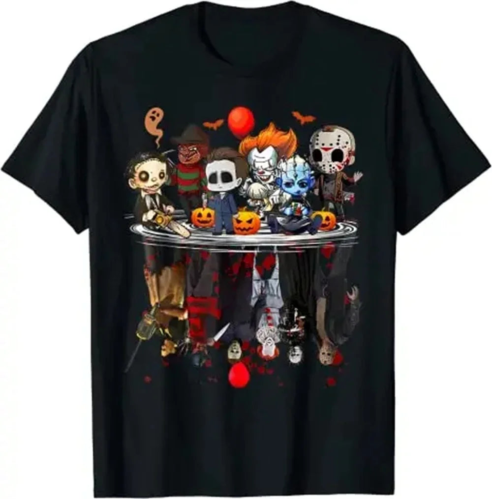 Horror Movies Character Halloween Costume T-Shirt Gifts Gothic Style Graphic Men Women Tees Top Casual Pure Cotton Short Sleeve