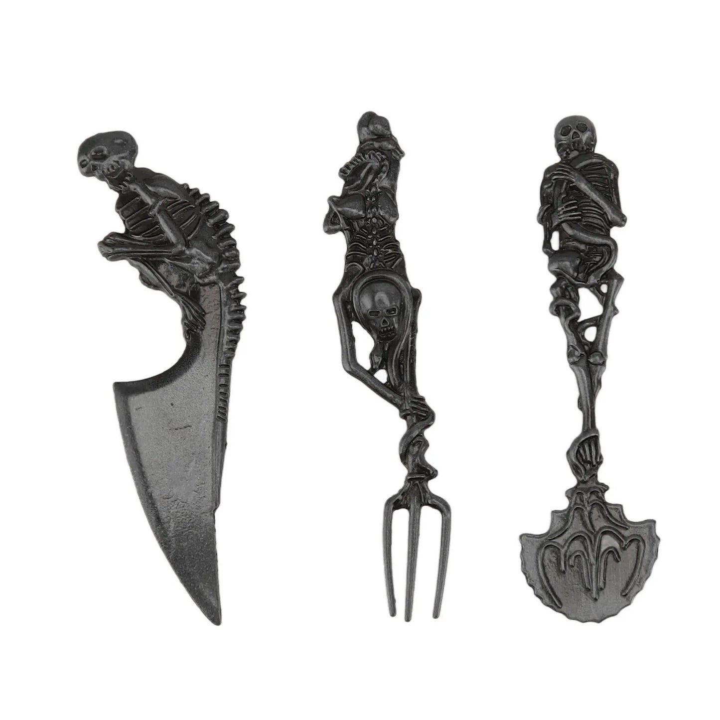 3pcs Halloween Gift Skull Fork/Spoon/Knife Tableware Personality Cutlery Sets Dining Forks Bento Accessories Kitchen Tools