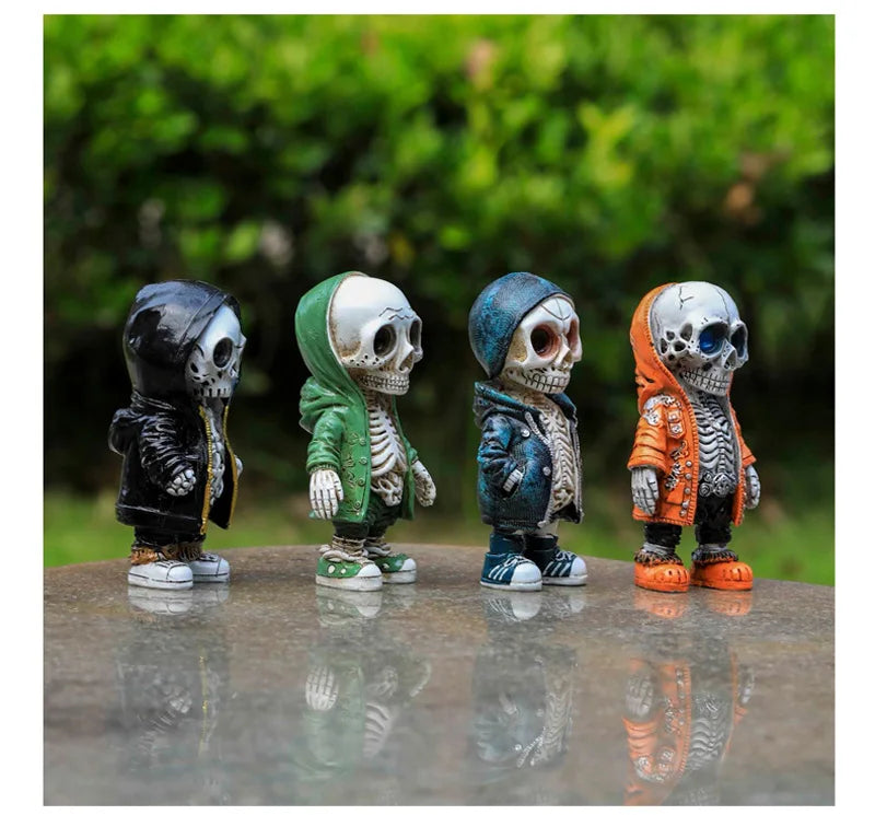 Skeleton Doll Resin Jewelry Character Statue Home Creative Cool Room Decor Panel Trendy Street Decoration Personalised Retro