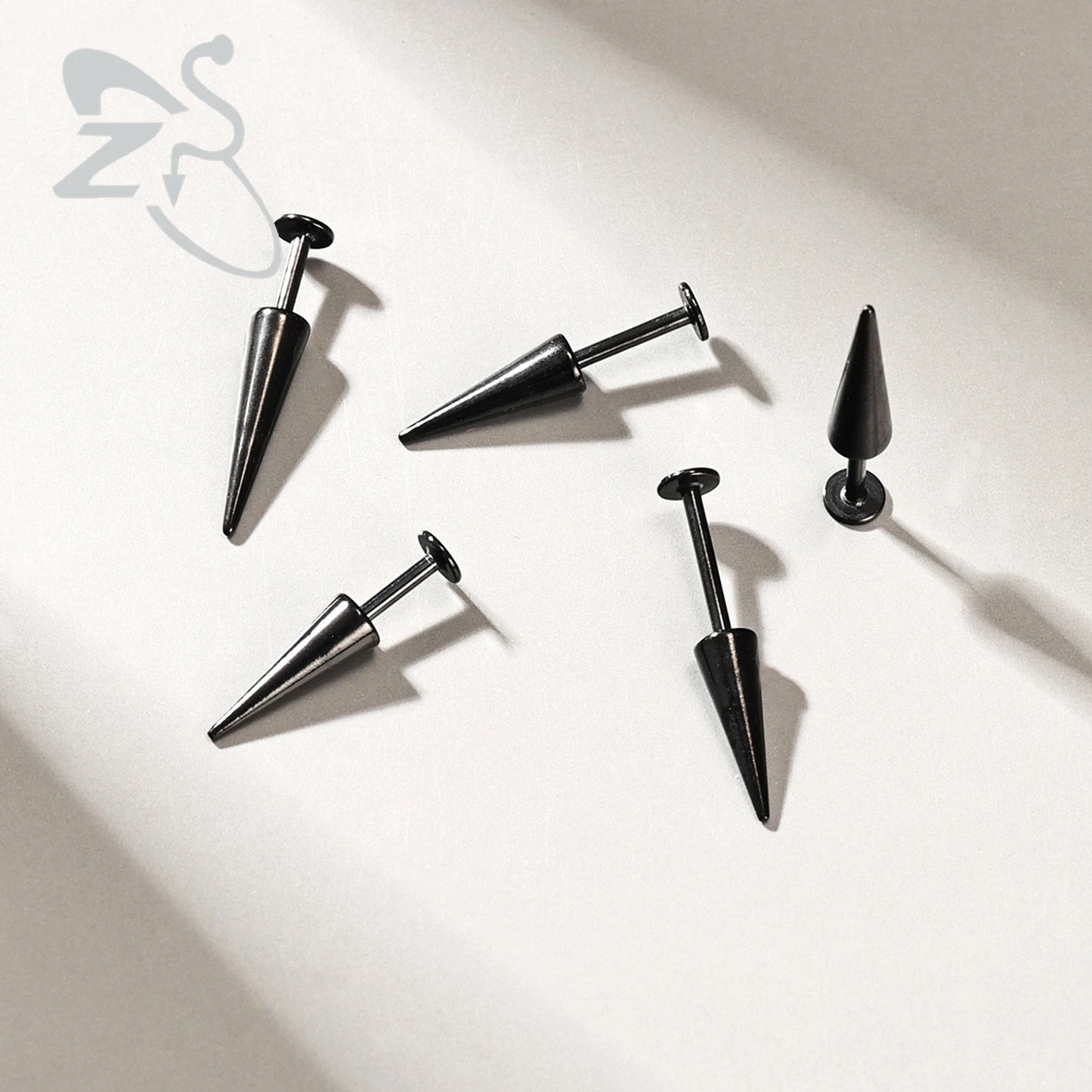 ZS 10Pcs/lot Stainless Steel Lip Labret Piercing for Women External Thread Lip Stud Ring Tragus Helix Cartilage Piercing 16G
