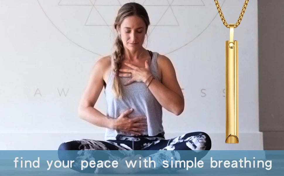 Stainless steel Mindful Breathing Necklace, Anxiety Relief ItemsThe Necklace for Anxiety, Stress, Panic Meditation Tools