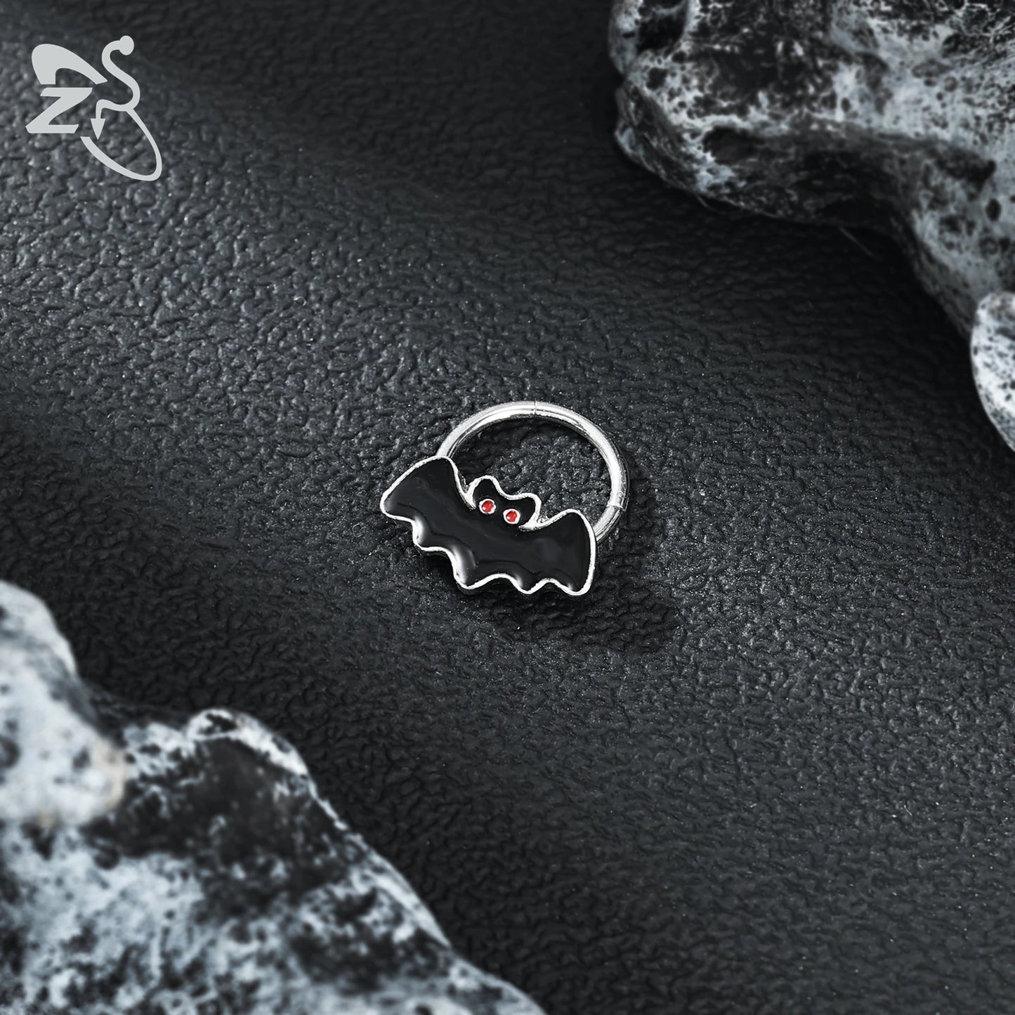 ZS 1 Piece Punk Stainless Steel Nose Ring Men Women Pumpkin Bat Septum Piercings Hallowmas Cartilage Helix Piercing Body Jewelry