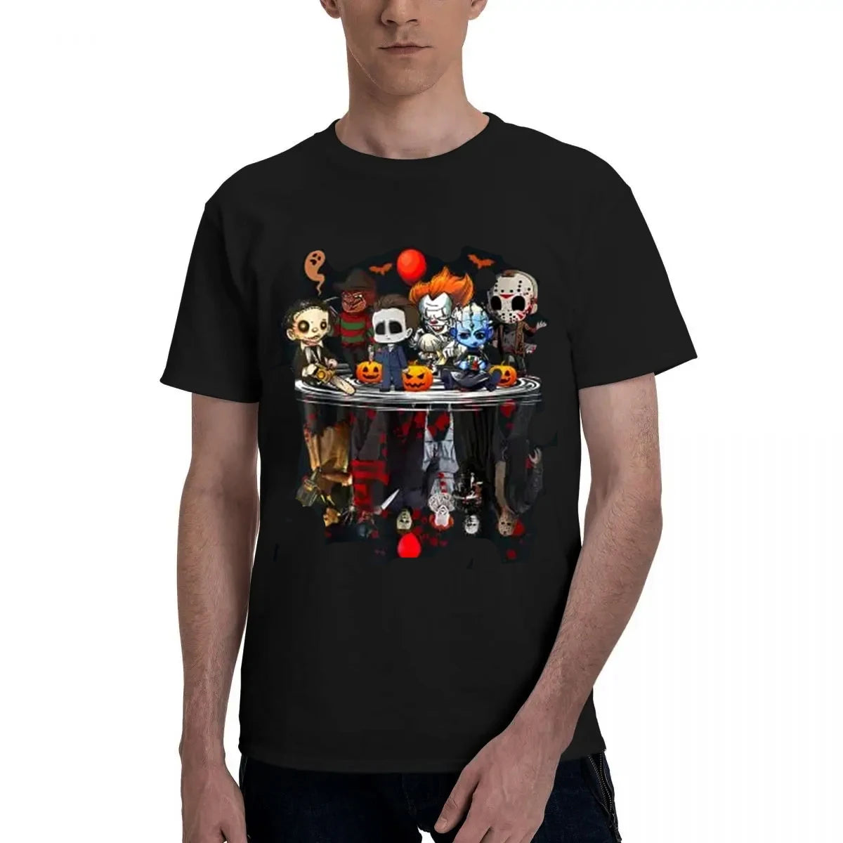 Horror Movies Character Halloween Costume T-Shirt Gifts Gothic Style Graphic Men Women Tees Top Casual Pure Cotton Short Sleeve