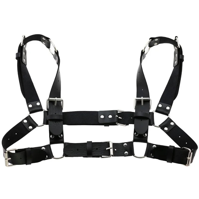Decopunk Punk Gothic Chest Shoulder Strap Body Binding Belt Men and Women Leather Adjustable Belt Sling Safety Punk Gothic Belt