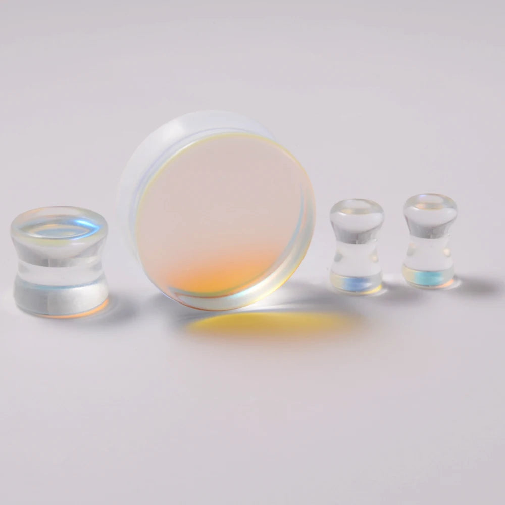 1 Piece Glass Double Flare Solid Ear Plug Expander AB Colorful Flat Ear Gauge Tunnel Body Piercing Jewelry 6mm-25mm