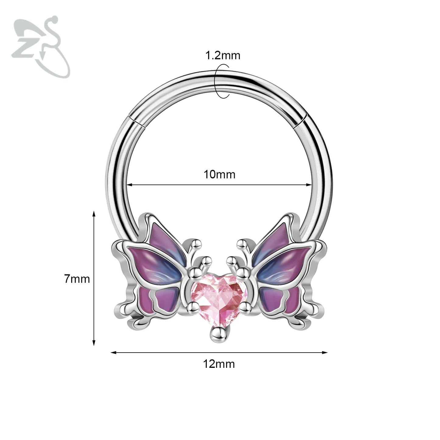 ZS 1 Piece Punk Stainless Steel Nose Ring Men Women Pumpkin Bat Septum Piercings Hallowmas Cartilage Helix Piercing Body Jewelry