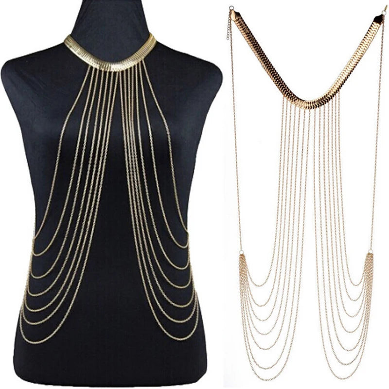 Hot Sexy Body Chain Necklaces Tassel Alloy Long Necklace Female Fashion Jewelry