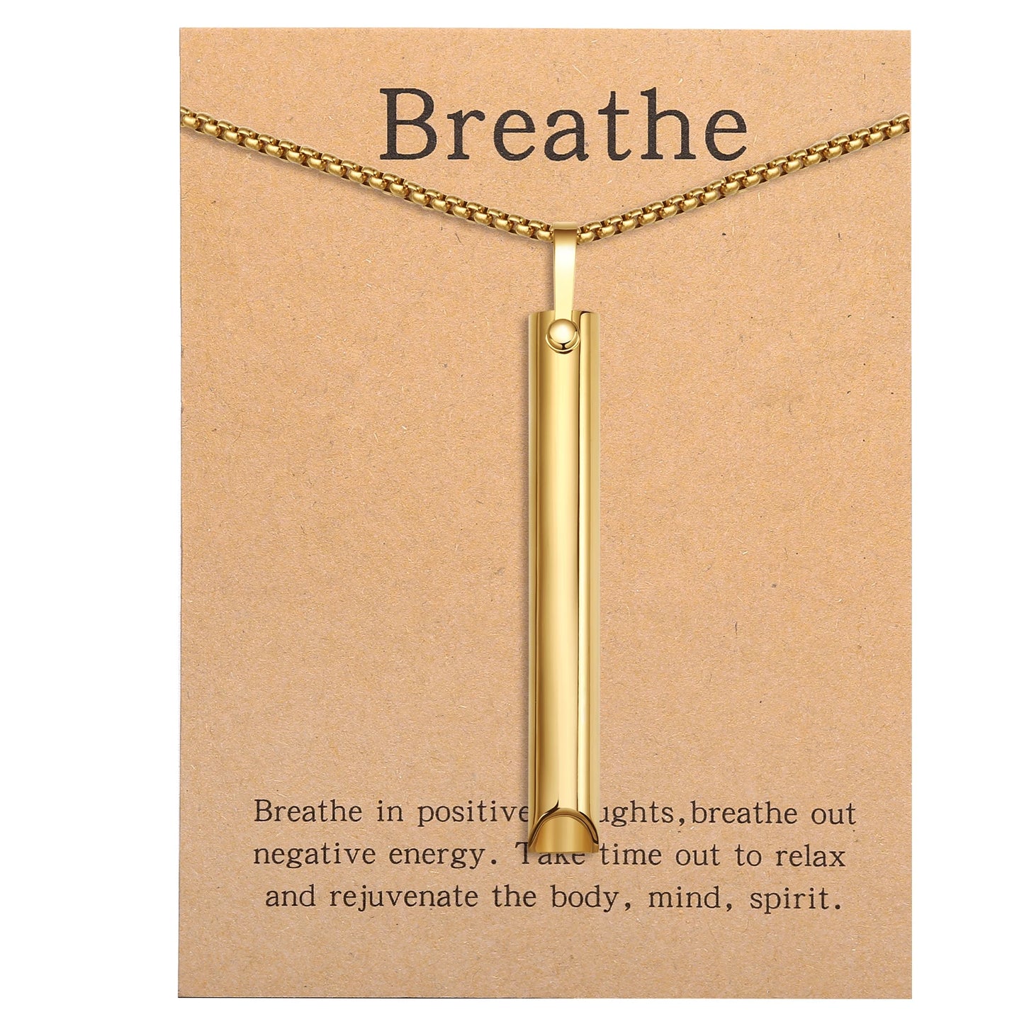 Stainless steel Mindful Breathing Necklace, Anxiety Relief ItemsThe Necklace for Anxiety, Stress, Panic Meditation Tools