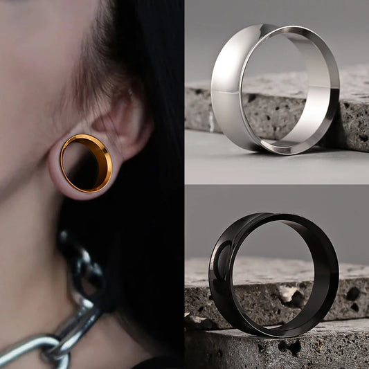 Doearko 2PCS Ear Gauges 316 Stainless Steel Round Tunnels Plugs Piercing Women Body Jewelry Expander Stretchers New
