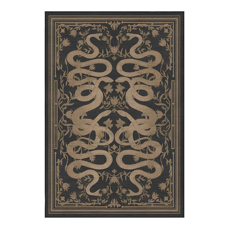 French Retro Style Creative Snake Living Room Carpet Floral Pattern Kitchen Corridor Bedroom Rug Home Decor Easy Care Sofa Rugs