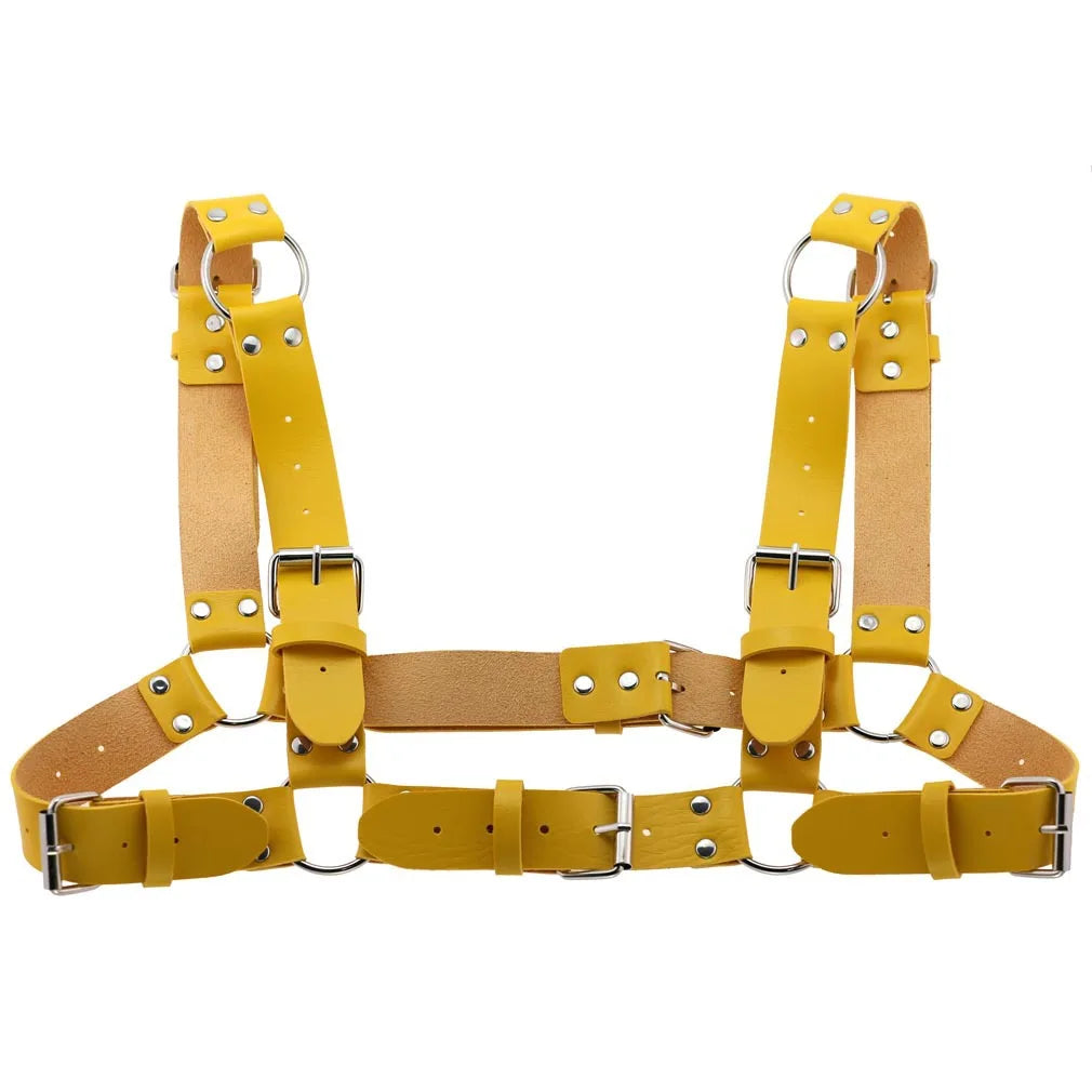 Decopunk Punk Gothic Chest Shoulder Strap Body Binding Belt Men and Women Leather Adjustable Belt Sling Safety Punk Gothic Belt