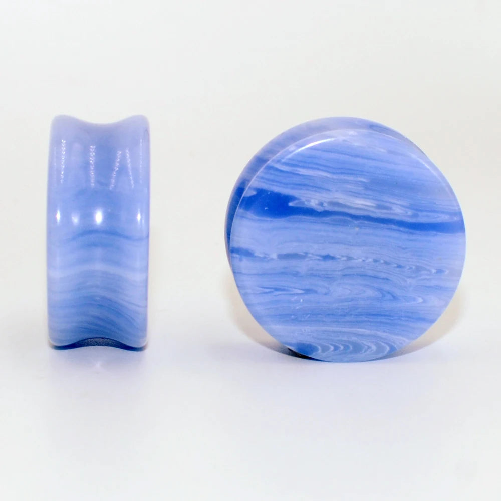 2PCS Natural Stone Double Flared Plug Opal Quartz Ear Tunnel Gauge Colorful Stone Ear Expander Weight Body Piercing Jewelry