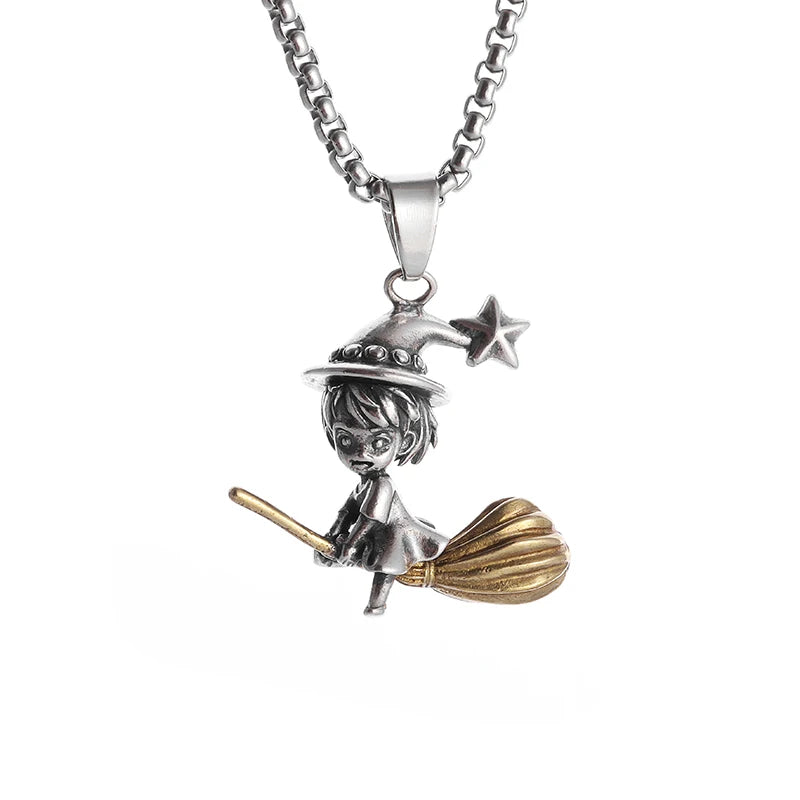 Fashion silver color guardian angel pendant necklace men and women personality angel wings prayer pendant necklace couple gift