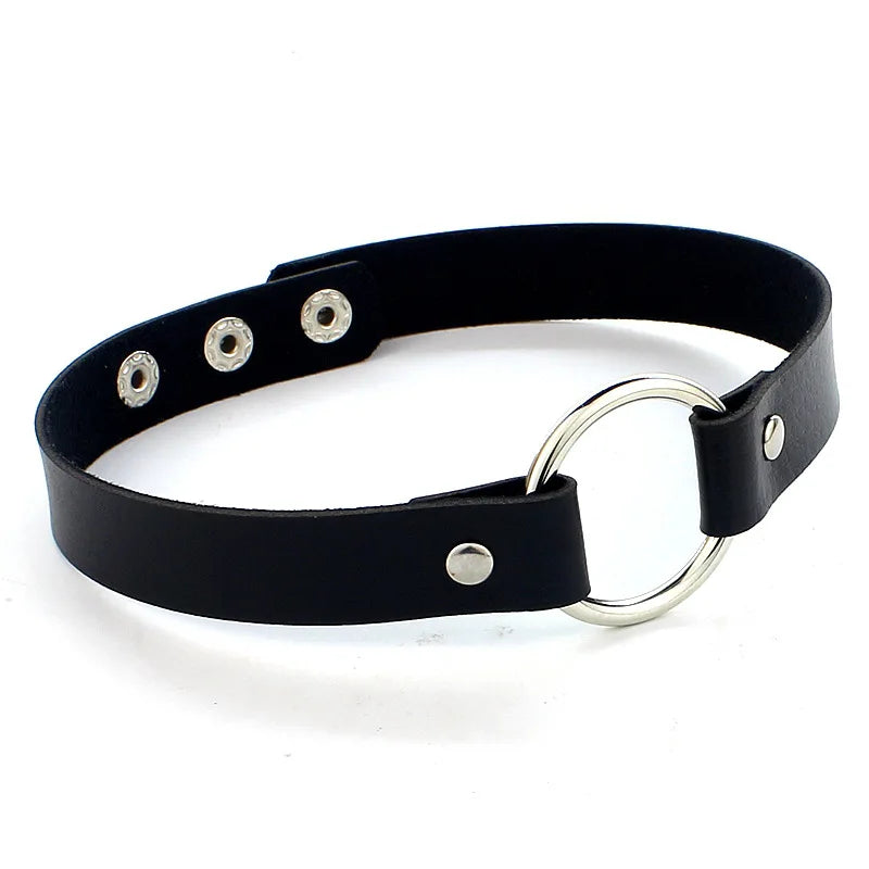New Sexy Harajuku PU Leather Chain Heart Pendant Necklaces Women Men Punk Neck Gothic Black Pink Choker Necklace Cool Collar