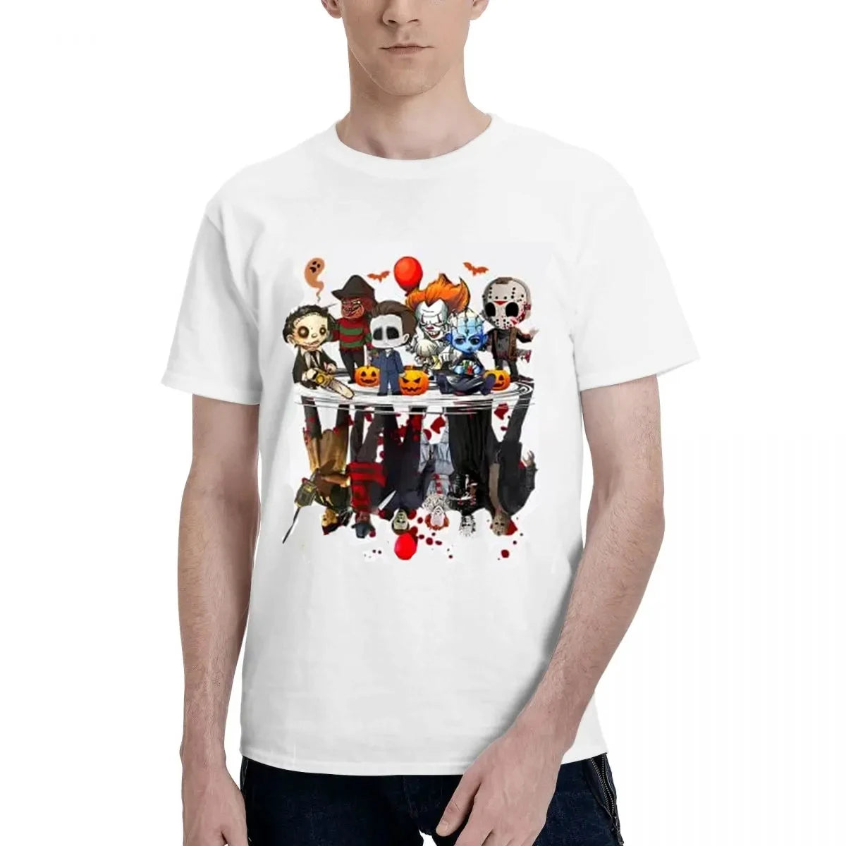 Horror Movies Character Halloween Costume T-Shirt Gifts Gothic Style Graphic Men Women Tees Top Casual Pure Cotton Short Sleeve