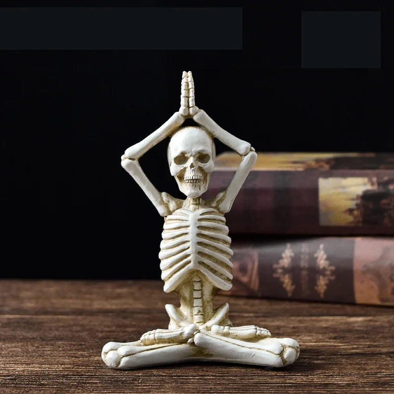 Yoga Skull Figure Decoration Halloween Decoration Commemorative Gift Holiday Atmosphere Resin Ornaments Crafts Home Decoration
