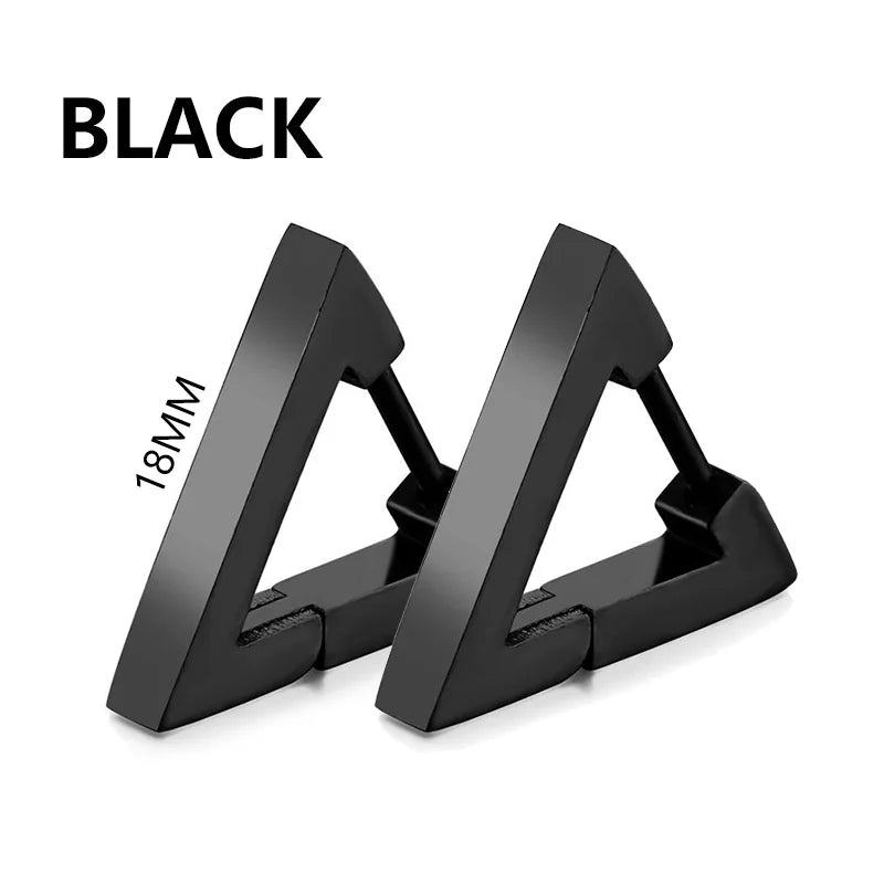 1 Pairs Black Earrings Set Punk Stainless Steel Stud Earrings For Men Women Vintage Hip Hop Piercing Ear Jewelry Accessories