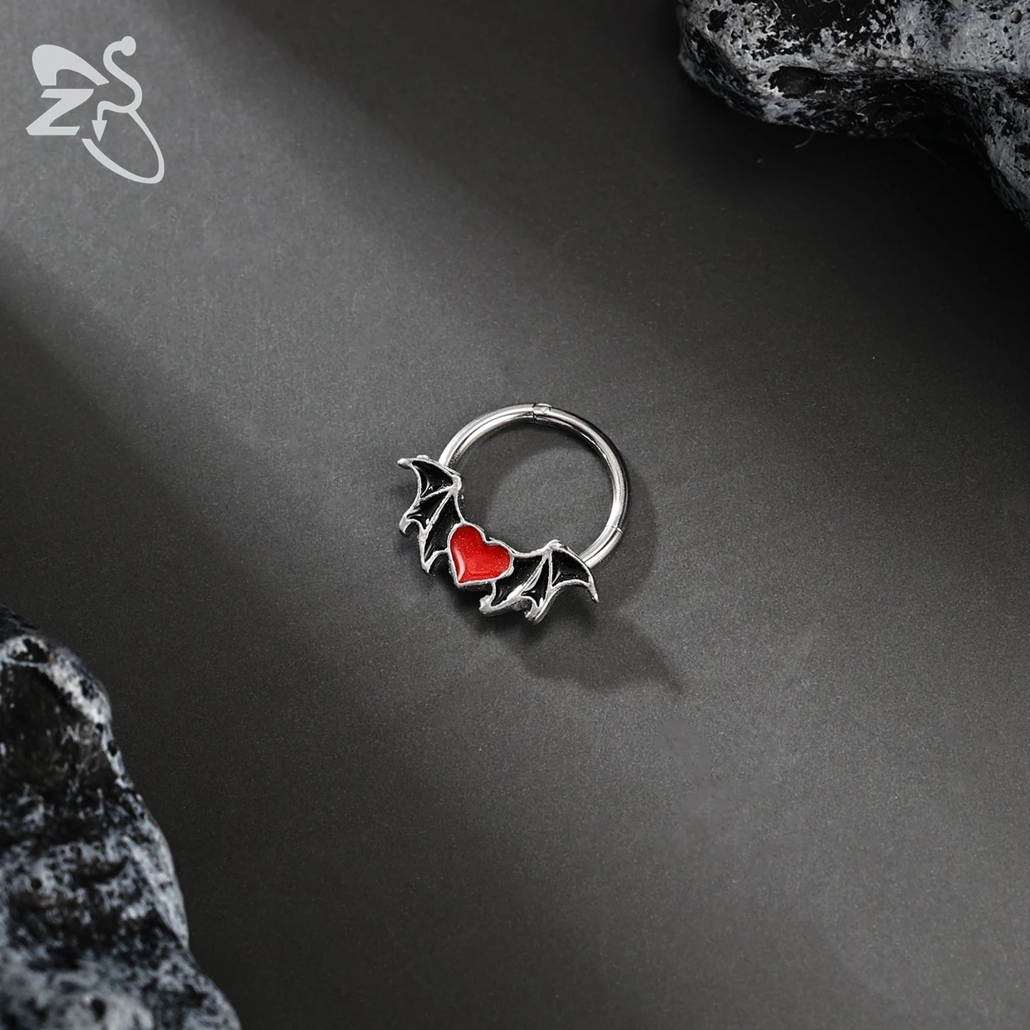 ZS 1 Piece Punk Stainless Steel Nose Ring Men Women Pumpkin Bat Septum Piercings Hallowmas Cartilage Helix Piercing Body Jewelry