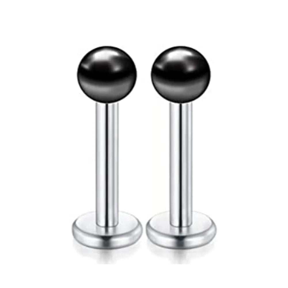 1-16pcs 16G Stainless Steel Lip Rings Studs Medusa Labret Monroe Tragus Helix Cartilage Forward Earrings Piercing Jewelry Black