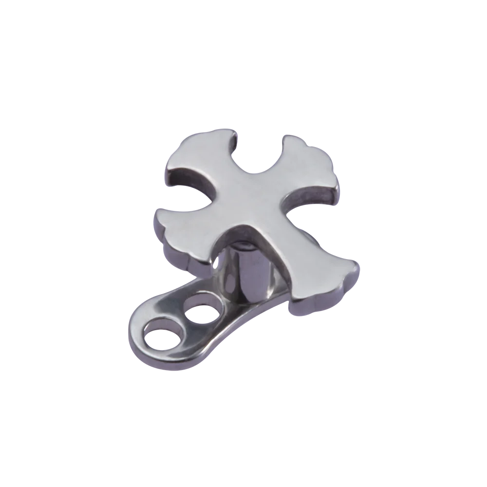 1pc Cross Fox Alien Micro Dermal Anchor Jewelry for Women Stainless Steel Micro Dermal Piercing Elegant Dermal Piercing Jewelry