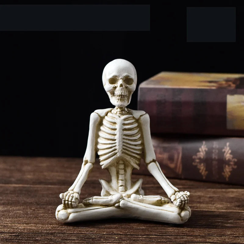 Yoga Skull Figure Decoration Halloween Decoration Commemorative Gift Holiday Atmosphere Resin Ornaments Crafts Home Decoration