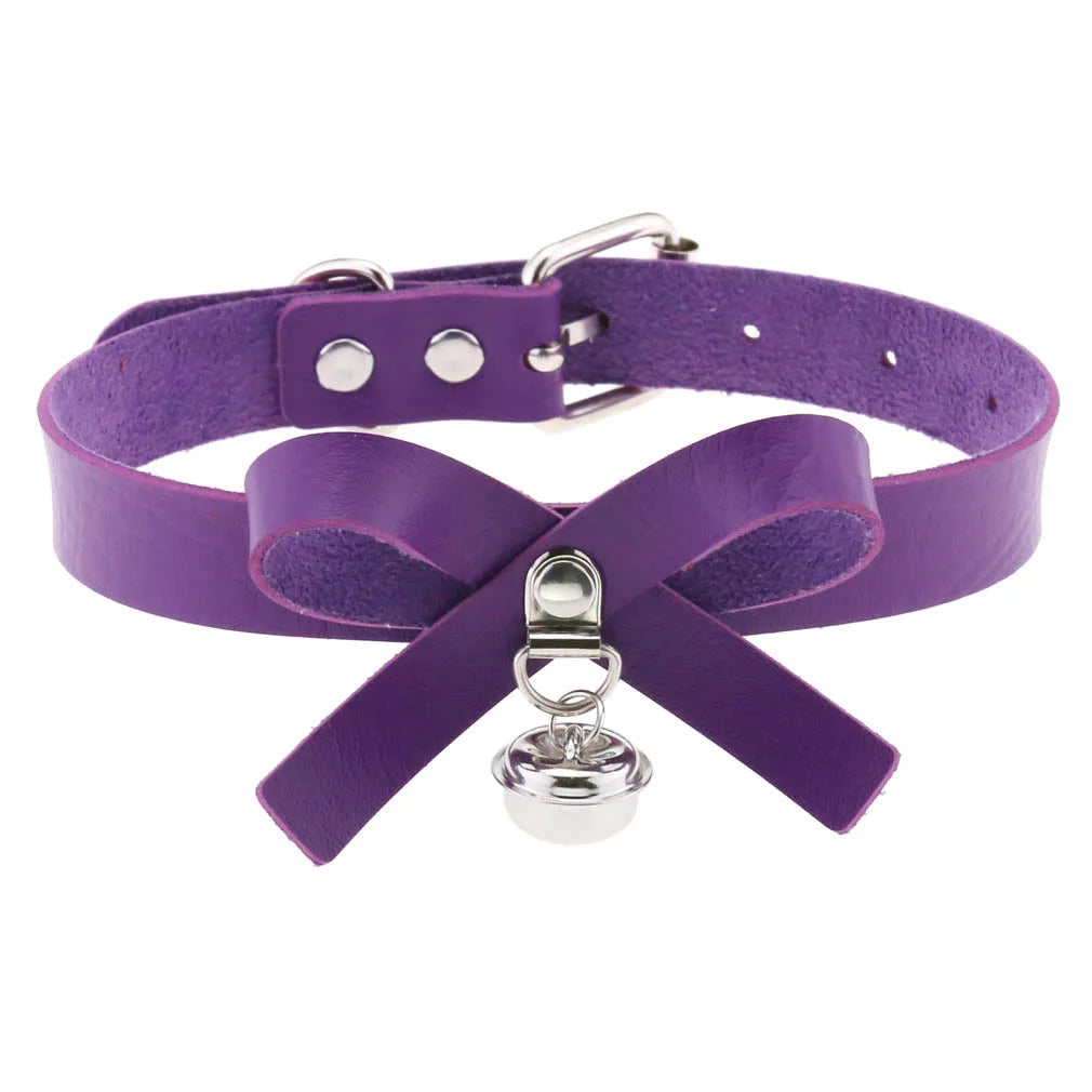 DIEZI Vintage Purple PU Leather Choker Necklace For Women Men Gift  Punk Gothic Statement Collar Pendant Necklace New Jewelry