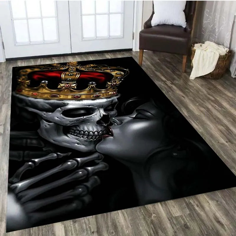 Skull Horror Series Carpet Living Room Home Decor Sofa Table Rug Anti Slip Chair Cushion Lounge Mat picnic camping children  Art