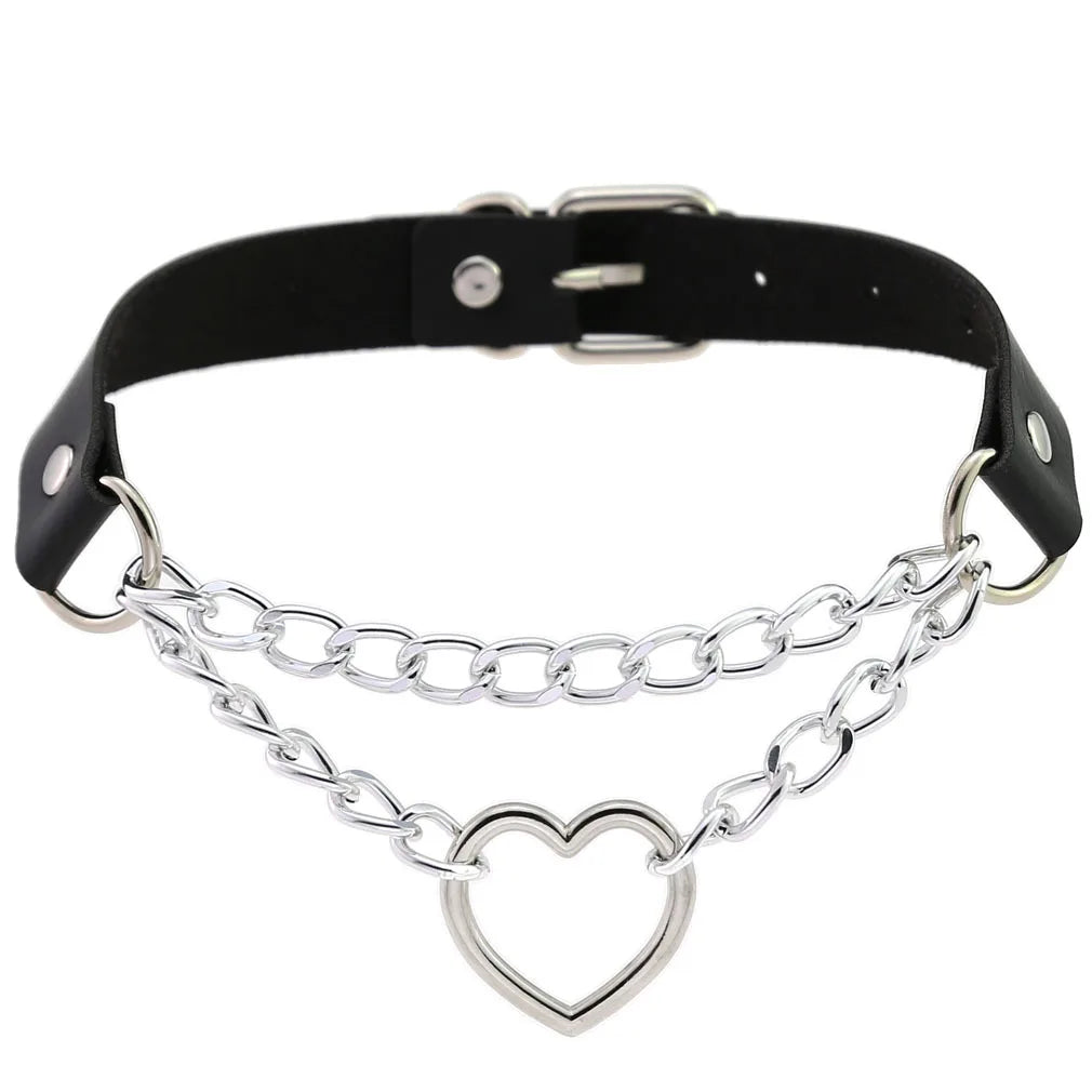 Leather Spiked Choker Punk Collar Women Men Rivets Studded Chocker Chunky Necklace Goth Jewelry Metal Gothic Emo Accessories