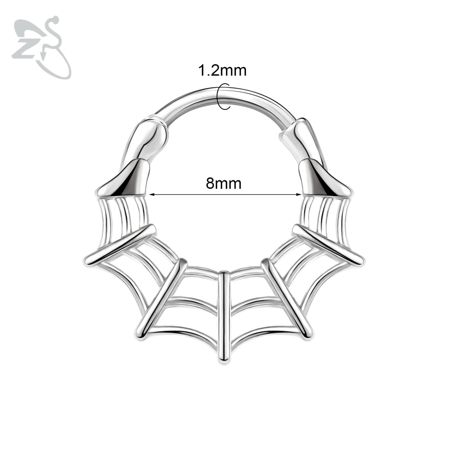 ZS 1 Piece Punk Stainless Steel Nose Ring Men Women Pumpkin Bat Septum Piercings Hallowmas Cartilage Helix Piercing Body Jewelry