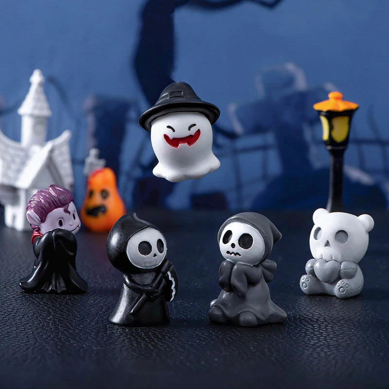 Halloween Ghost Devil Wizard Figurine Miniature Landscape Decoration DIY Home Decoration Accessories Desktop Small Ornament Gift