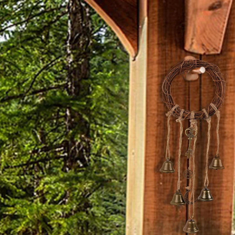 Witchy Wind Chimes Door Hanging Witch Bell Wreath Protection Wicca Things Clear Negative Energy Witchcraft Supplies Home Decor