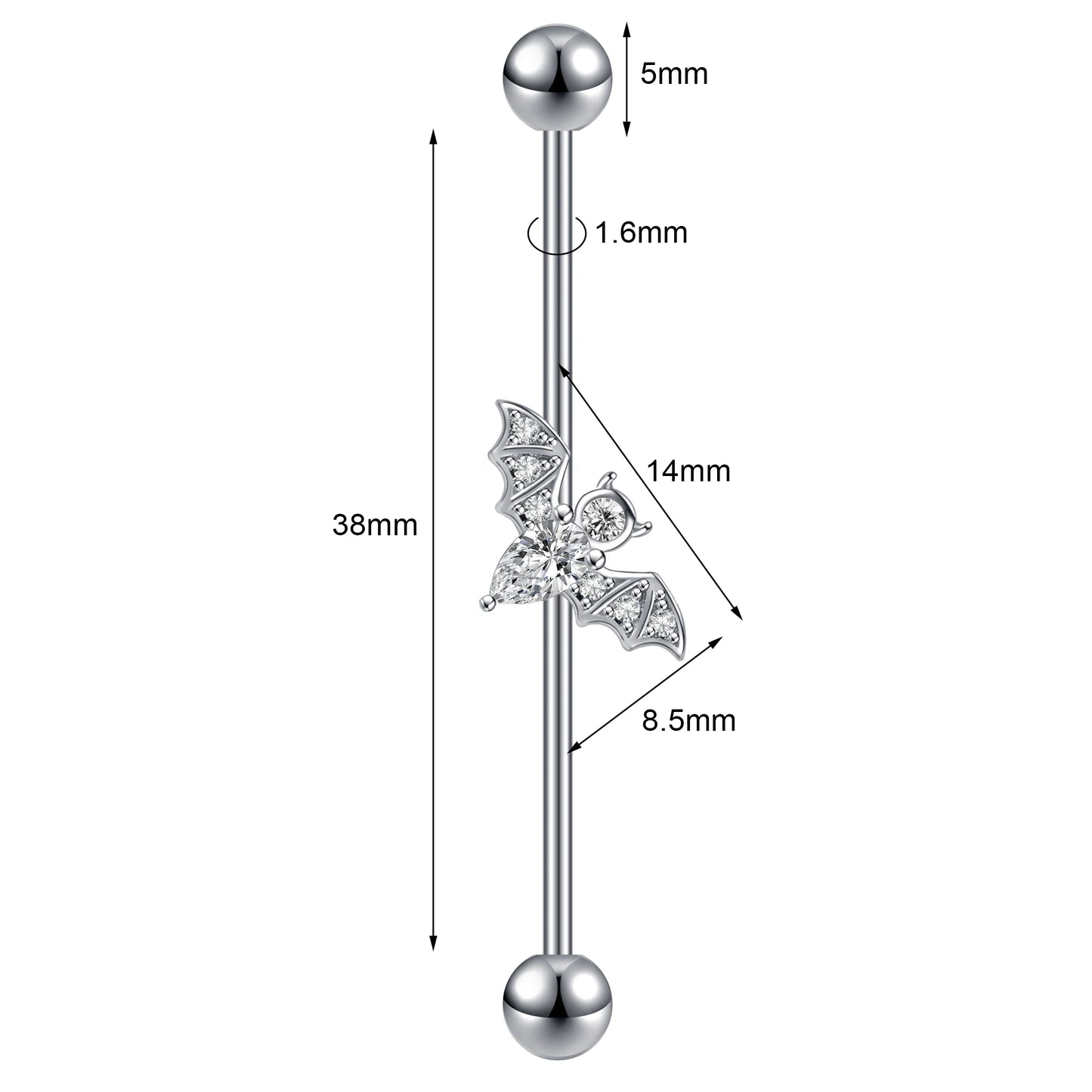 AOEDEJ Industrial Piercing Earring Women Stainless Steel Helix Ear Piercing Dragon Snake Long Earring Jewelry Barbell Earring