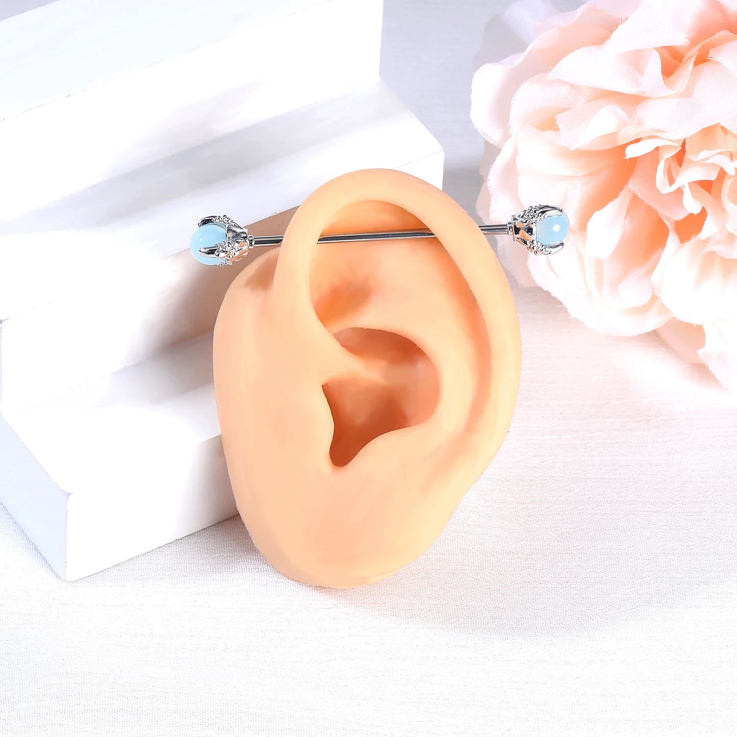AOEDEJ Industrial Piercing Earring Women Stainless Steel Helix Ear Piercing Dragon Snake Long Earring Jewelry Barbell Earring