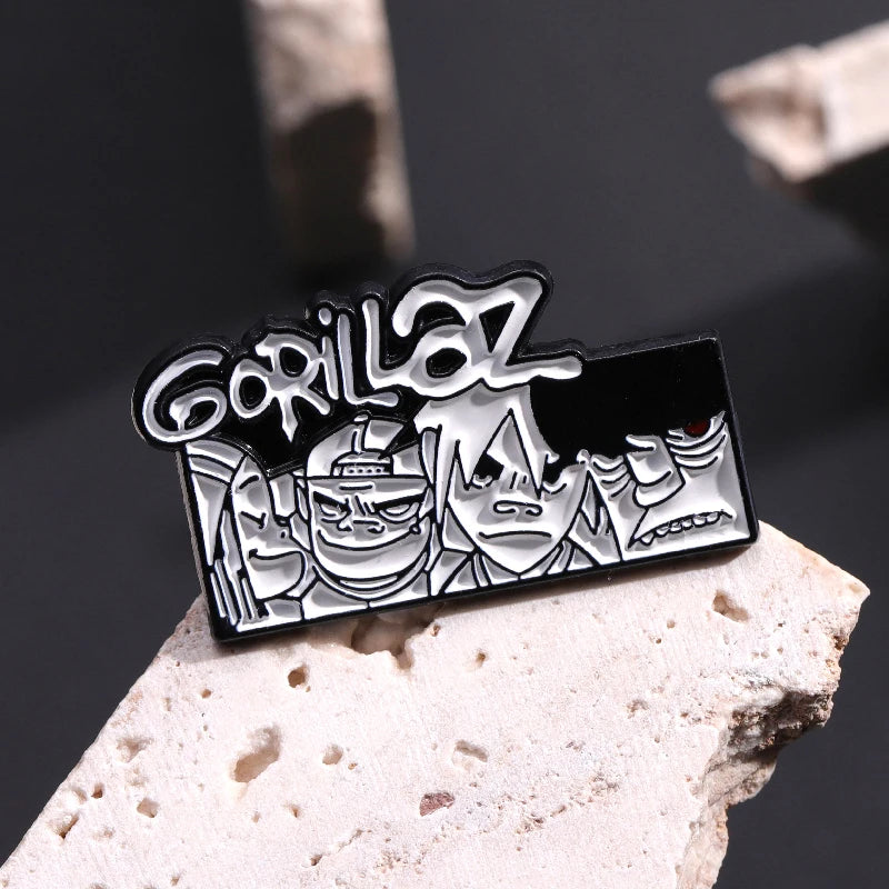 Fashion Music Band Enamel Pins Rock and Roll Lapel Pin Metal Badge Punk Gothic Clothes Decorative Jewelry Pin for Fans Friends