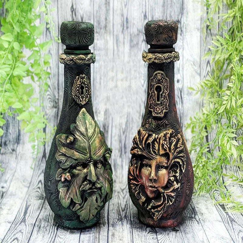 New Witch Bottle Celestial Decorative Moon Potion Jar Gothic Decorative Witchcraft Sculpture Home Decoration Ornament