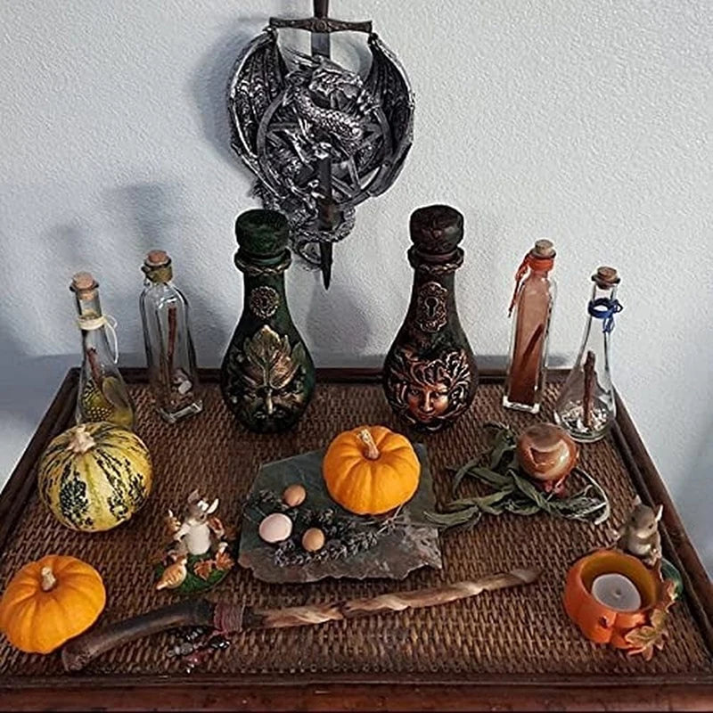 New Witch Bottle Celestial Decorative Moon Potion Jar Gothic Decorative Witchcraft Sculpture Home Decoration Ornament