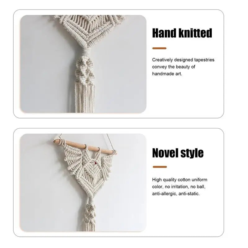 Gothic Bat Hanging Planter Woven Bat Hanging Tapestry Succulent Pot Air Plant Holder Home Decor Plant Lovers Ornament Gifts