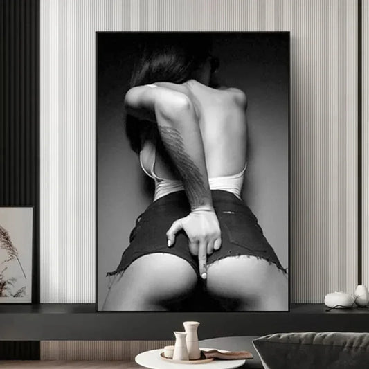 Modern Black Sexy Woman Canvas Painting Poster And Print Wall Art HD Pictures For Living Room Home Office Decor Frameless Gifts